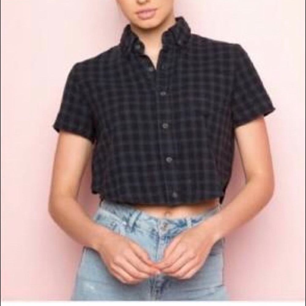 Cropped flannel top